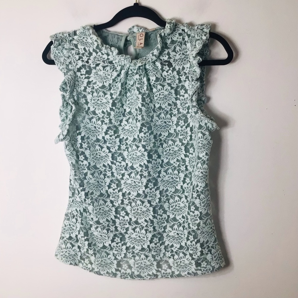 dolan Mint Lace Sleeveless Camisole small green women
